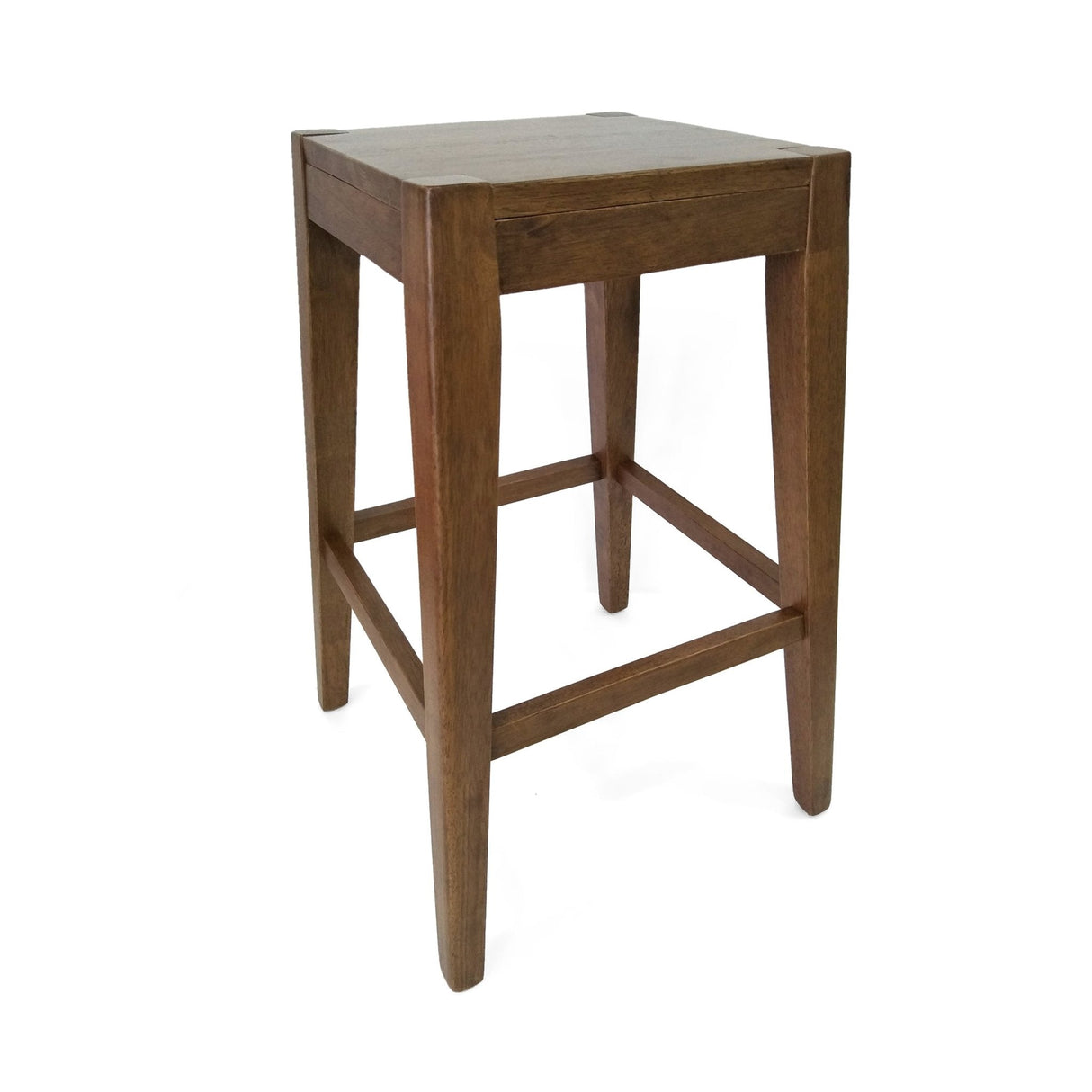 Wood Counter Stool with Armless Design and Footrest, Set of 2 - Counter Stools