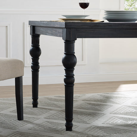 Wood Dining Table with Turned Leg and Rectangle Top - Dining Tables