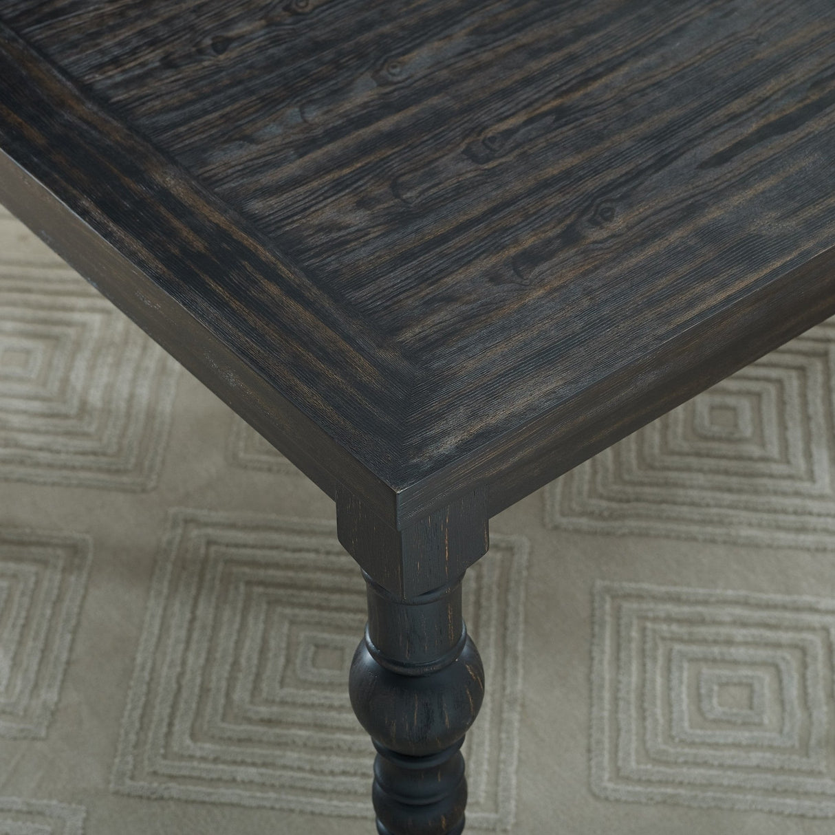 Wood Dining Table with Turned Leg and Rectangle Top - Dining Tables