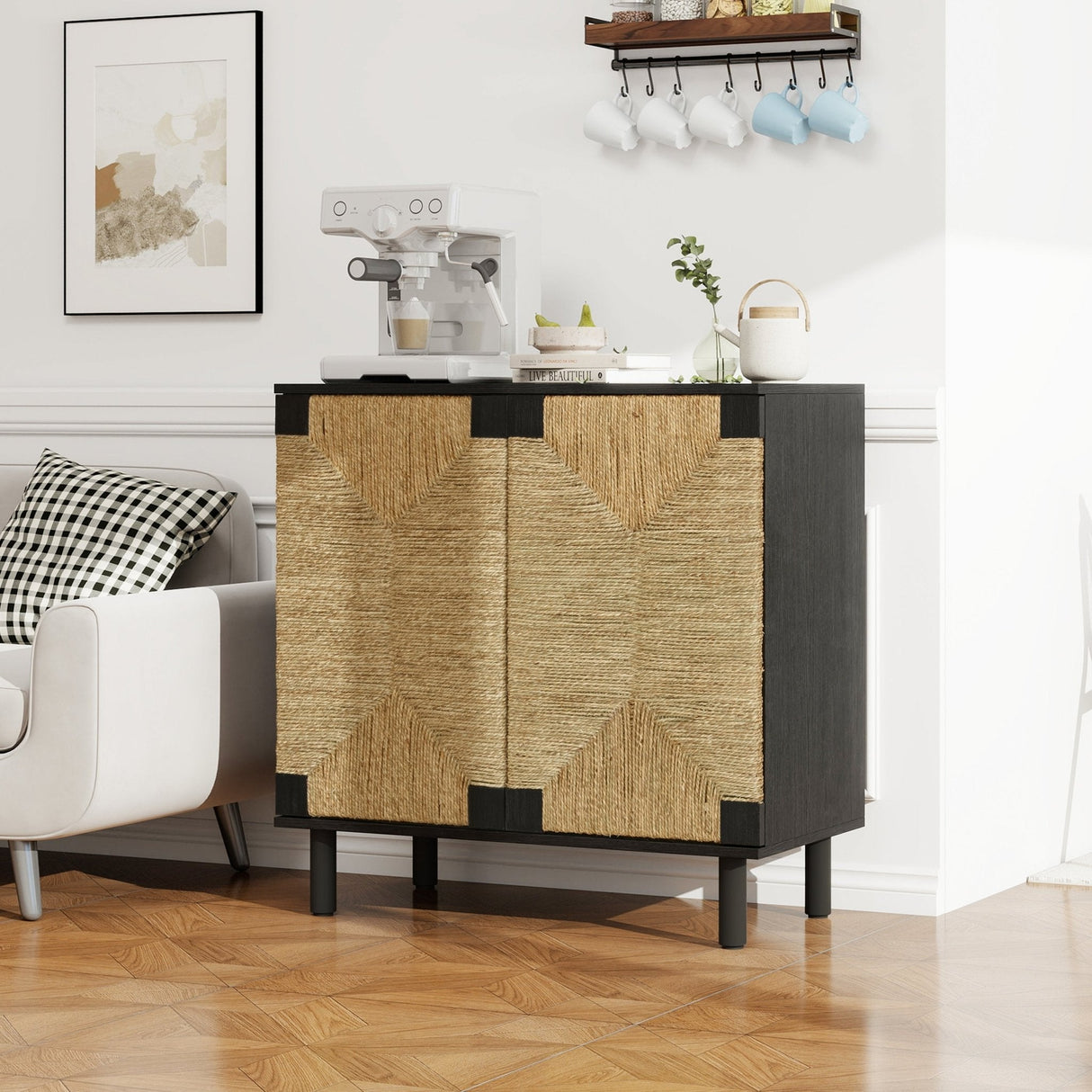 Wood Sideboard with 2 Doors and Adjustable Shelf - Buffets & Sideboards
