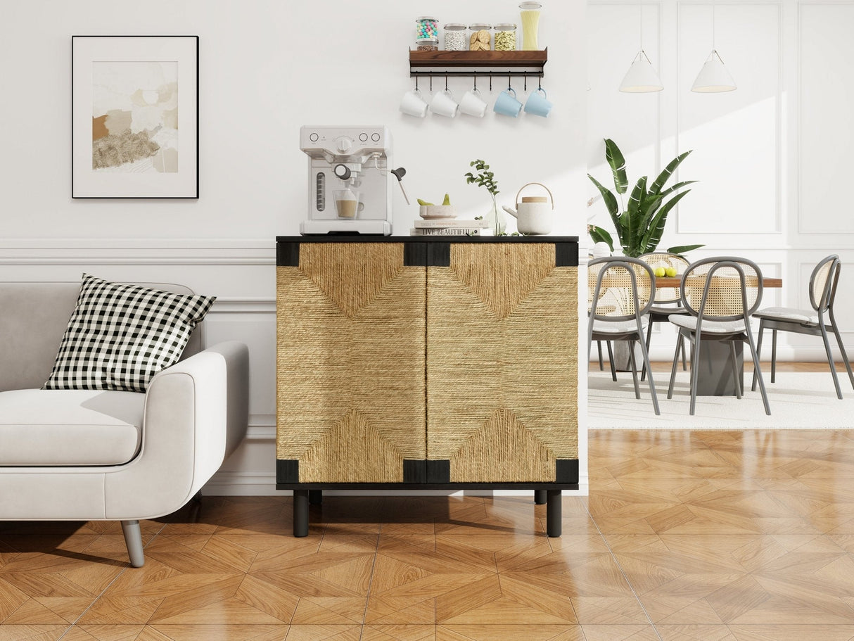 Wood Sideboard with 2 Doors and Adjustable Shelf - Buffets & Sideboards