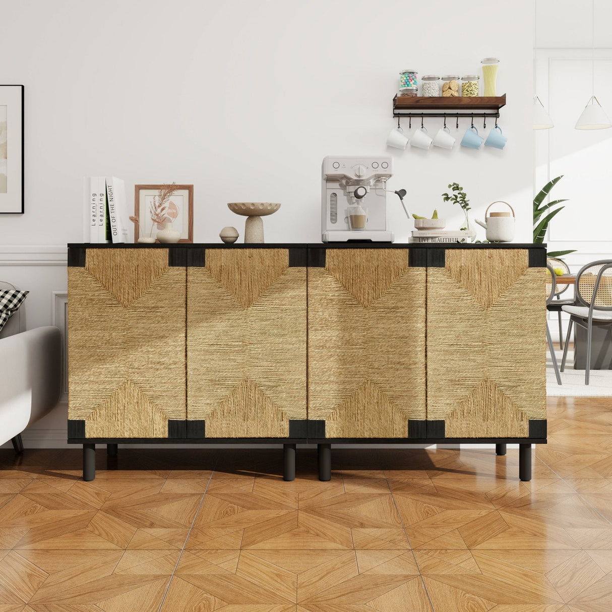 Wood Sideboard with 2 Doors and Adjustable Shelf - Buffets & Sideboards