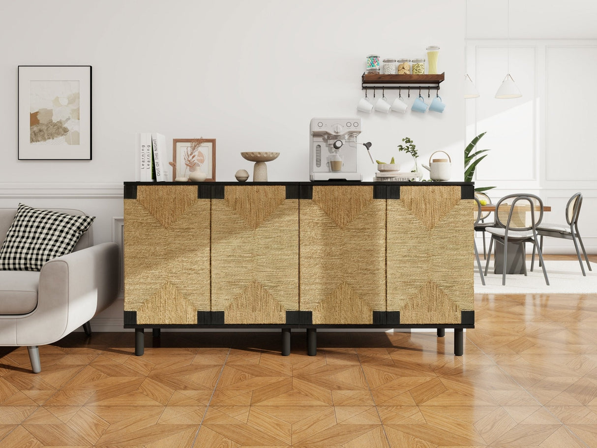 Wood Sideboard with 2 Doors and Adjustable Shelf - Buffets & Sideboards