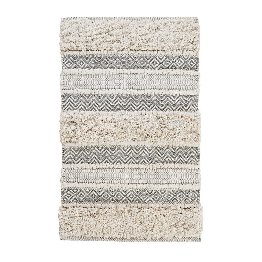 Woven texture stripe bath rug - Tuesday Morning - Bathroom Rugs