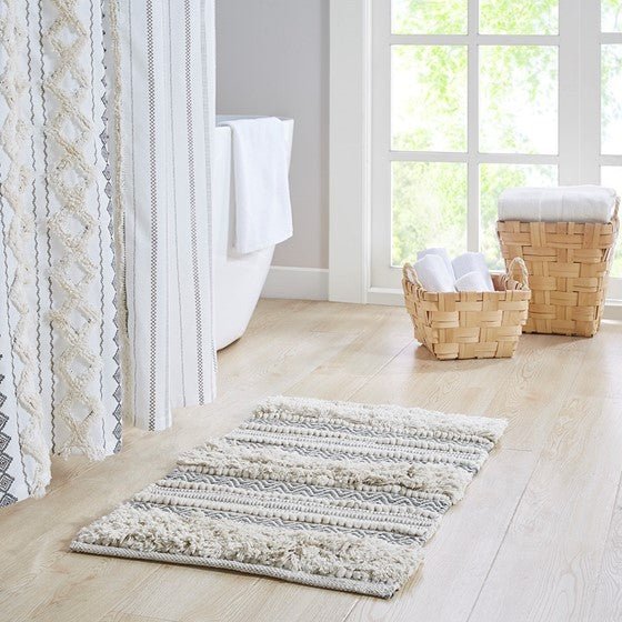 Woven texture stripe bath rug - Tuesday Morning - Bathroom Rugs