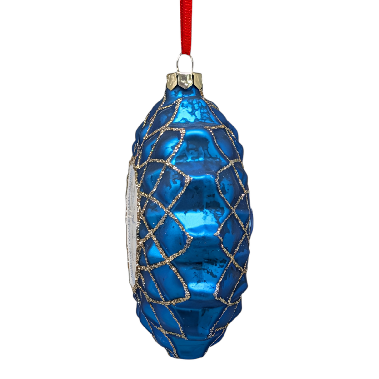 Blue Mosaic Reindeer Glass Ornament