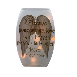 A Piece of Heaven is in our Home Lighted Vase - Gold Lettering