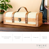 1-bottle vintage striped trunk wine box by twine®