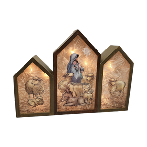Madonna And Child Panel Lamp - Blue