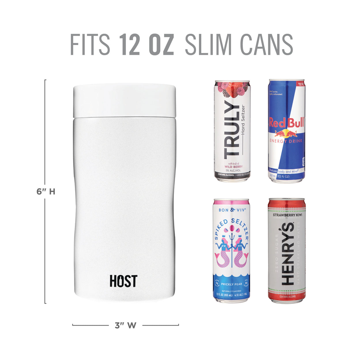 Stay-chill slim can cooler in pearl white by host®