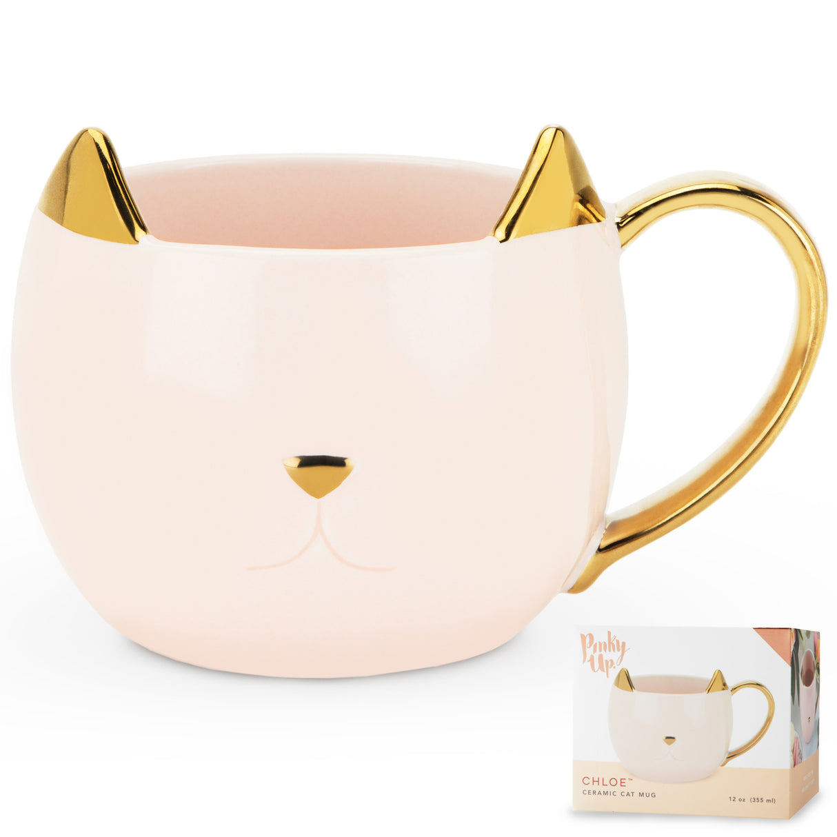 Chloe pink cat mug