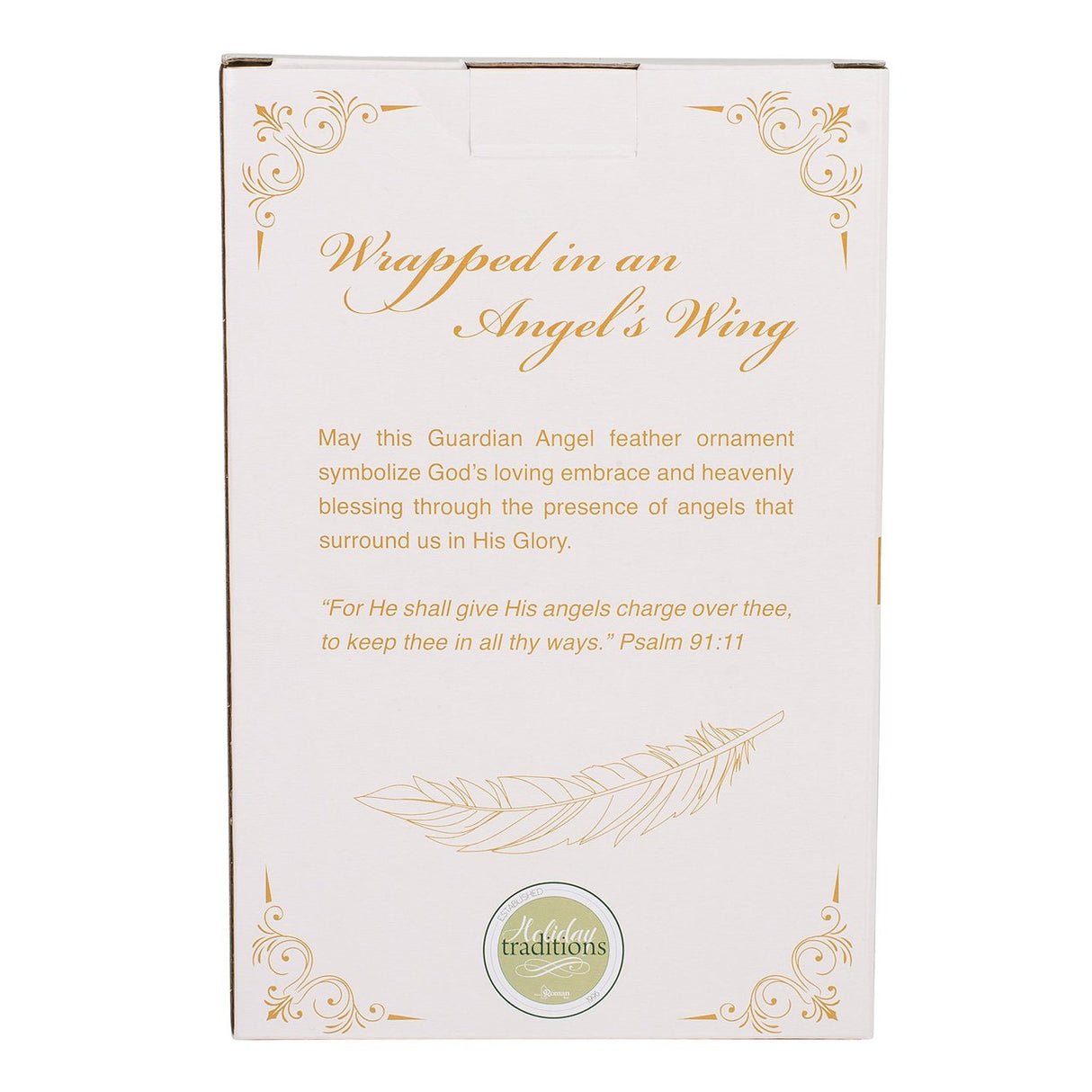 Wrapped In Angel's Wings Heart Gilded Porcelain Ornament
