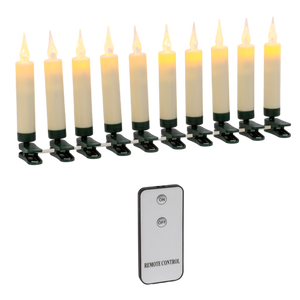 4 Inch LED Clip on Candle - 10 piece Set - White
