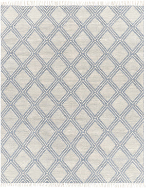 Wausa Denim Trellis on Cream Cotton/wool  Rug - Clearance
