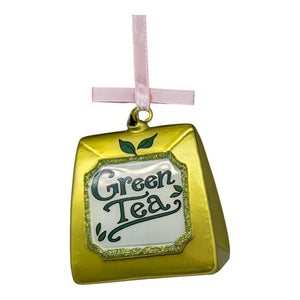 Verdant Comfort: Green Tea Glass Ornament