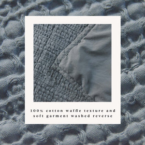 100% Cotton Honeycomb Waffle Garment Washed Quilt Set - Genevieve Collection
