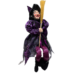 Black and Purple Fabric Sitting Halloween Witch