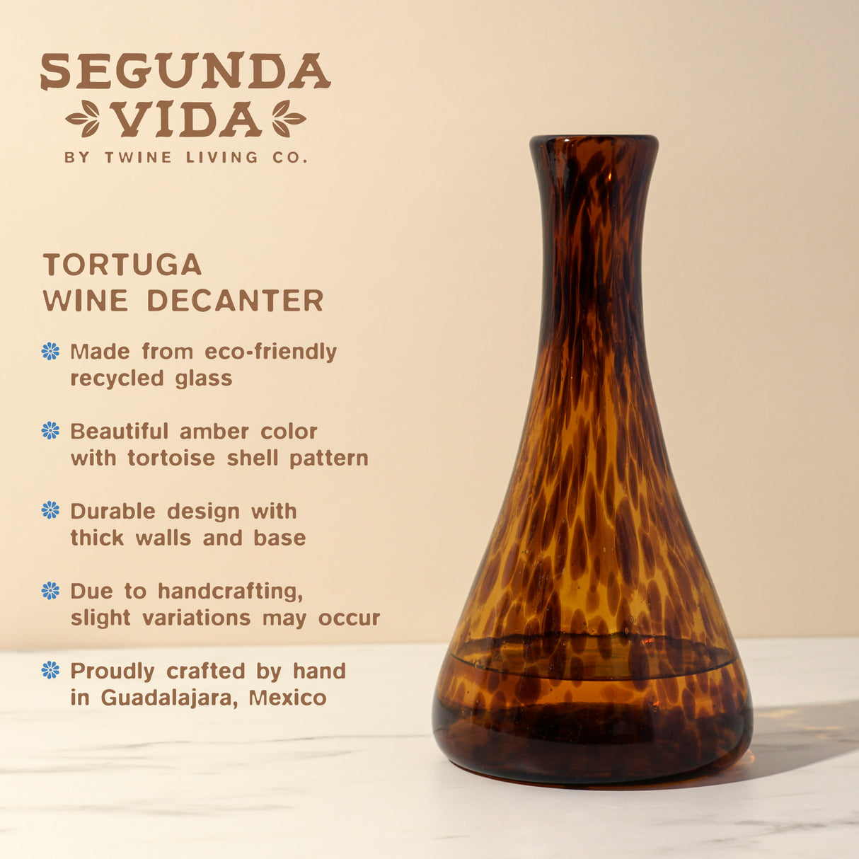 Tortuga recycled wine decanter by twine living