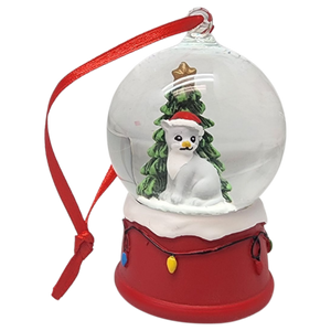 Charming Kitty Snow Globe Ornament - Grey Cat