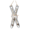 Whimsical Wood Holiday Ski Ornament -