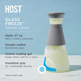 Glass FREEZE™ Carafe – 27 oz Insulated Glass Pitcher with Cooling Gel and Lid (Grey)