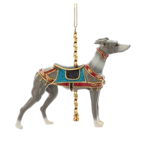 Resin Carousel Ornament - Greyhound