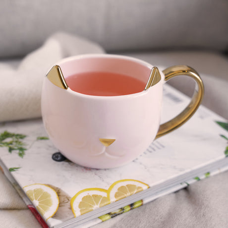 Chloe pink cat mug