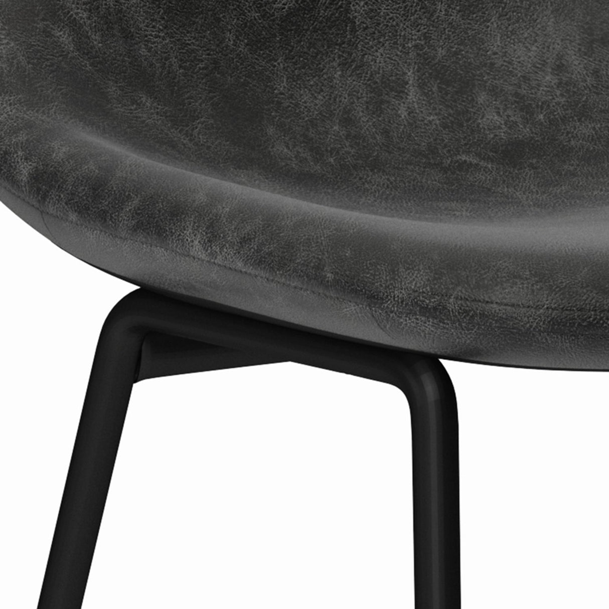 Horizons Faux Leather Stool with Padded Seat and Footrest, Set of 2