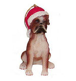 Dog in a Santa Hat Ornament - Boxer