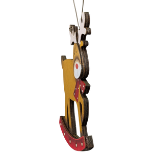 Rudolph's Rocking Steed: Hand-Painted Plywood Ornament