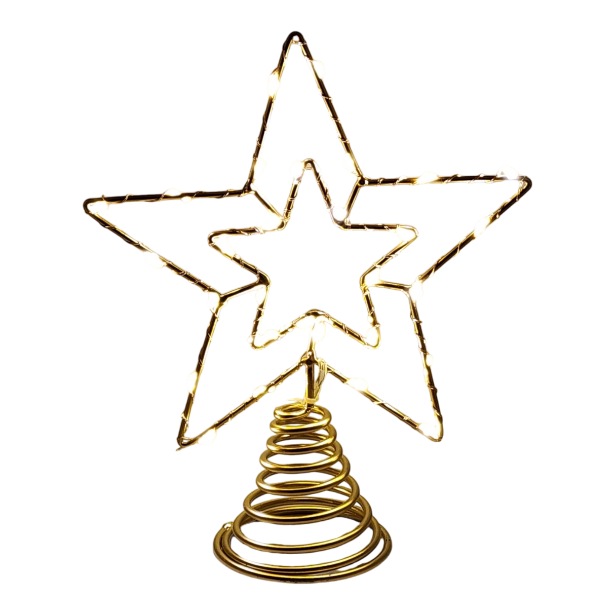 Gold Star Tree Topper with 30 Warm White Lights
