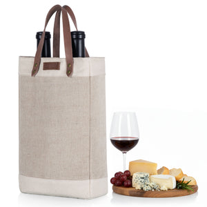 Pinot Jute 2 Bottle Insulated Wine Bag