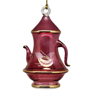 Gold Rimmed Teapot Solid - Red Small