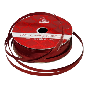 1/8 Inch Curling Ribbon - 70 Feet Long - Red