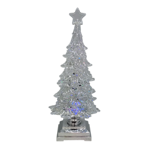 Twinkling Frost Lighted Waterglobe Tree - 12.5"