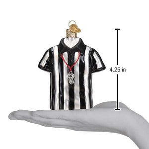 Referee Shirt Glass Ornament