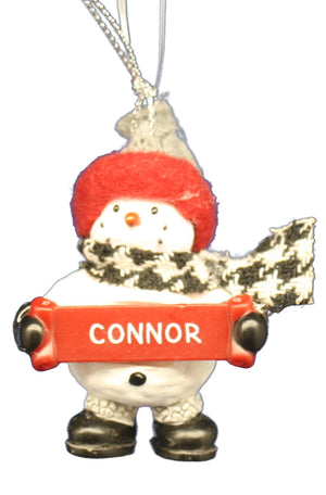 Cozy Snowman Ornament (Letters A - F) -