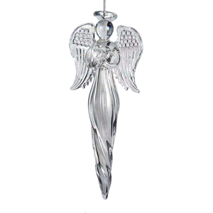 Angel Finial Glass Ornament - Holding a Heart
