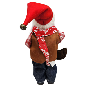 Farmer Santa Figurine Ornament - 9 inches