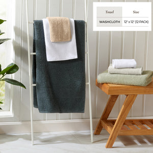 100% Cotton Woven Texture Bath Towel Set - Marbella Collection