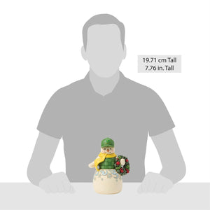 Snowman in John Deere Hat - Figurine