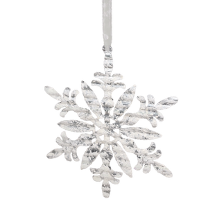 Flocked 7.5" Metal Snowflake -