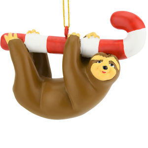 Candy Cane Sloth Animal Christmas Ornaments