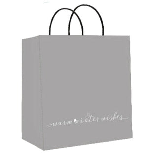 Kraft Jumbo Square Christmas Gift Bag - Warm Winter Wishes
