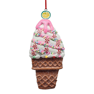 Claydough Ice Cream Ornament - Vanilla