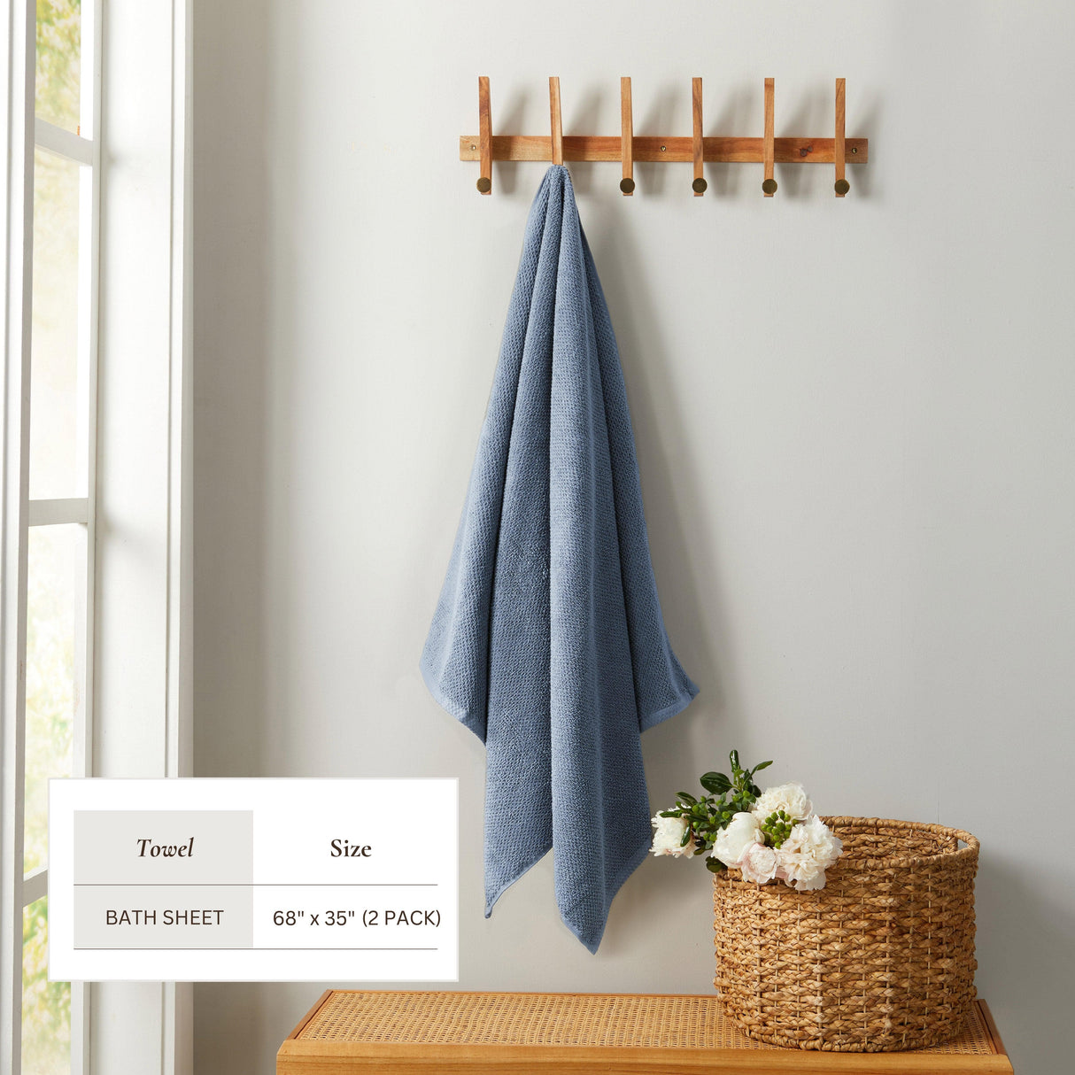 Cotton textured bath towel set - acacia collection