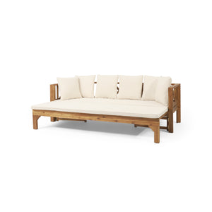 Outdoor Extendable Acacia Wood 3 Seater Sofa