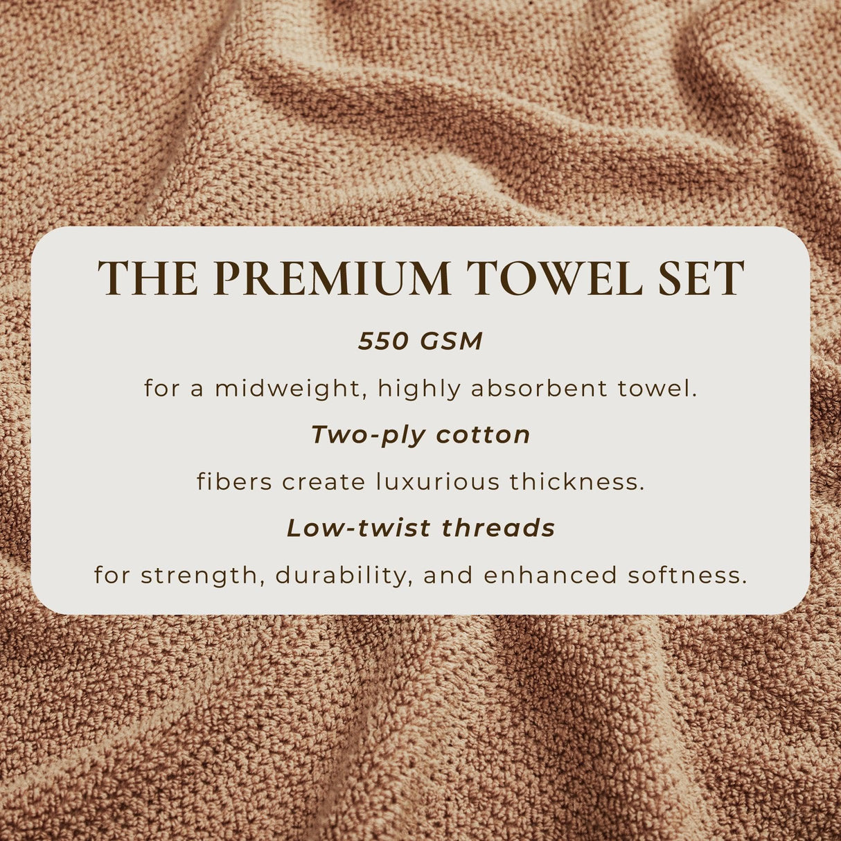 Cotton textured bath towel set - acacia collection