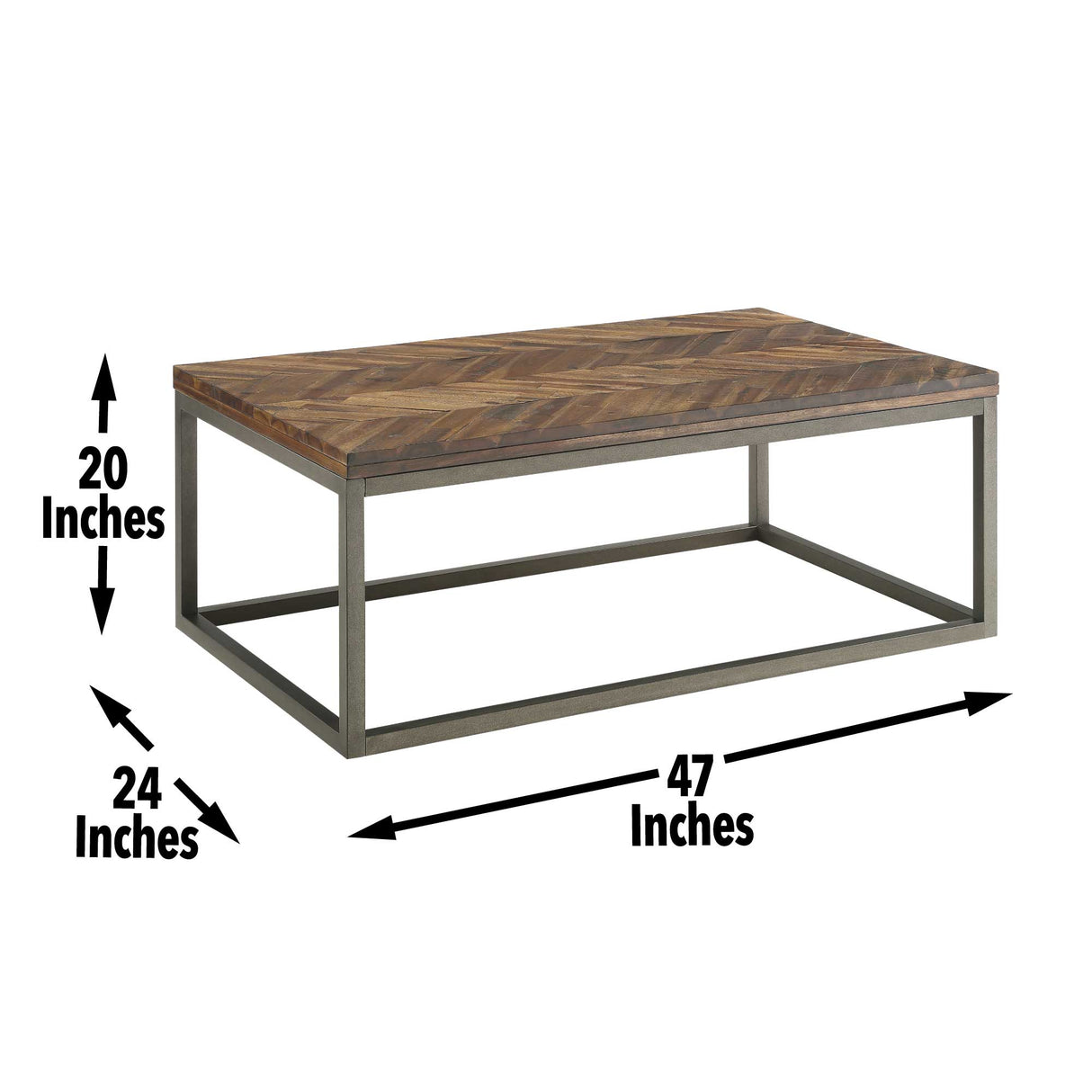Lorenzo Chevron Acacia Wood & Metal Table Collection
