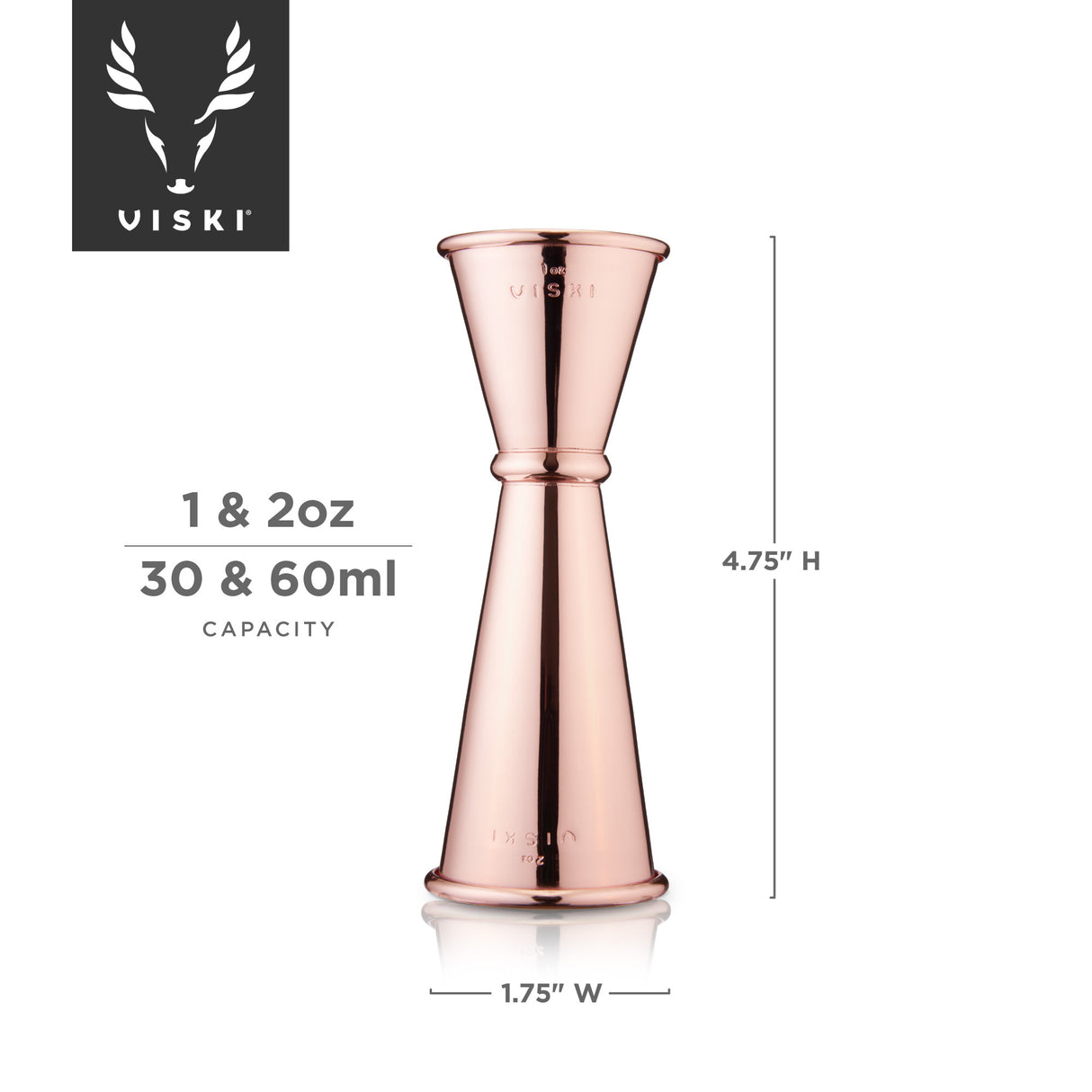 Summit large makoto jigger in copper viski®